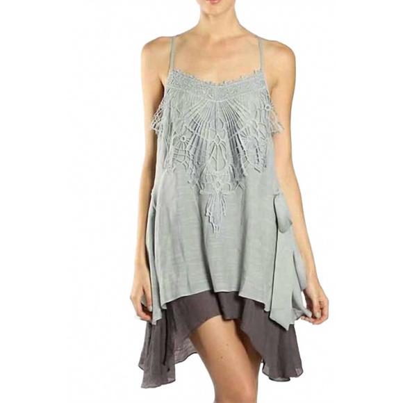 NEW A'REVE asymmetrical x back dress mini dress in grey - Picture 1 of 3